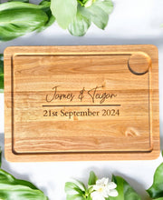 Load image into Gallery viewer, large custom personalised wooden chopping board
